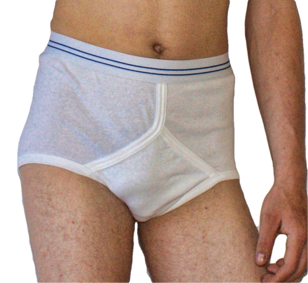 Mens Classic Underwear Underpants with double seat and Y  front panel
