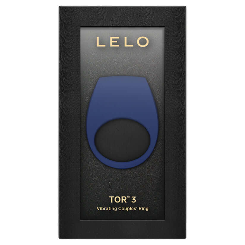 Lelo Tor 3 vibrating couples ring in base blue, showcasing app-connected design for enhanced mutual pleasure.