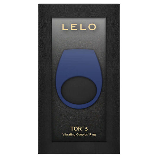 Lelo Tor 3 vibrating couples ring in base blue, showcasing app-connected design for enhanced mutual pleasure.