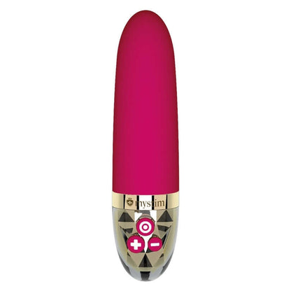 Sleak Freak Vibrator in pink with gold accents, featuring 8 programs and 5 intensity levels, waterproof design.