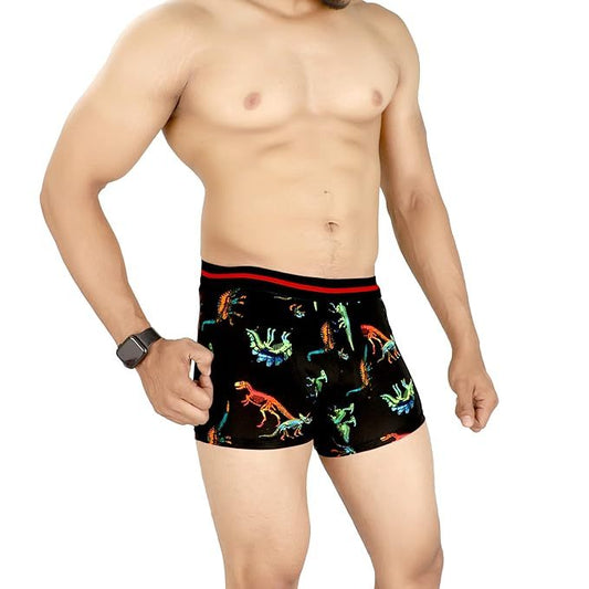 Men Dino Printed slim solid underwear (Size-30inches) (Color-BLACK)
